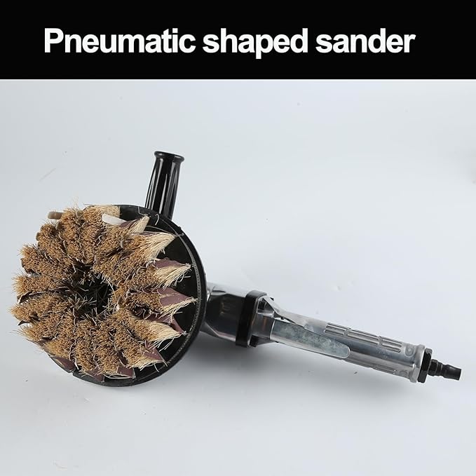 7-Inch Pneumatic Shaped Sander Woodworking Machine Curved Surface Shape Grinding Air Polisher,Lightweight at 5.88lbs,Adjustable Speed Up to 2500rpm Wood Door Polishing and Sanding Tool