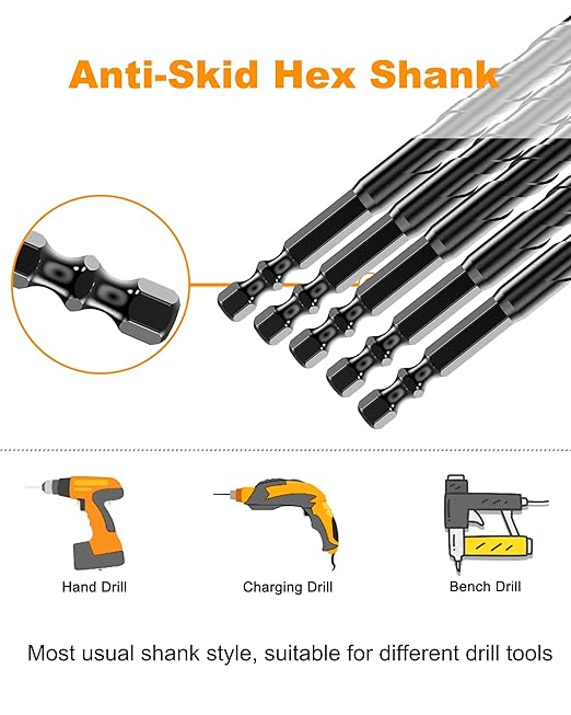 Masonry Drill Bit Set - Cement Drill Bit, Professional Concrete Drill Bit Set (5PCS) for Glass/Brick/Cement/Tile/Etc, Industrial Strength Carbide Cross Drill Bit Tip, 3/16"-1/2" by TITGGI