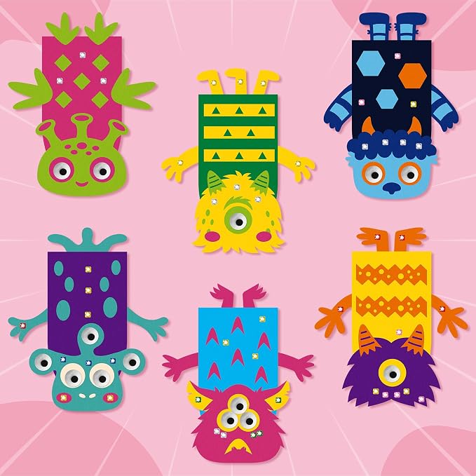 WATINC 6Pcs Hand Puppet Making Kit, Art Craft Felt Sock Puppet Toys, Creative - Image 4