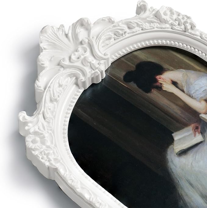 Cuspin 5x7 Picture Frame White Arched Frames, Vintage Ornate Resin Photo Frame - Image 4
