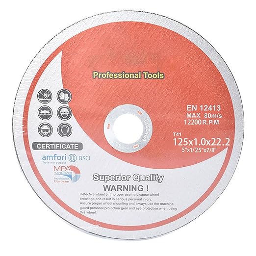 findmall 25 Pack 5"x.040"x7/8" Stainless Steel Cutting Discs - Suitable For Steel, Stainless Steel, Aluminum, Other Alloys