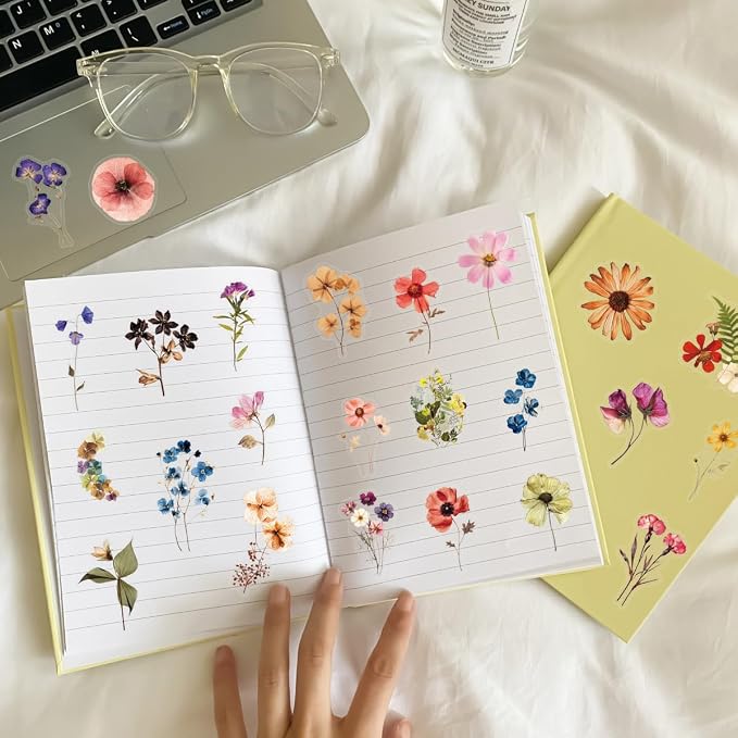 200PCS Transparent Flora Scrapbook Stickers, Vintage Aesthetic Flowers Sticker - Image 7