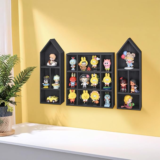 Ikee Design 3 Pcs Set Wooden Shadow Cubby Box Display Shelf Organizer Storage - Image 7