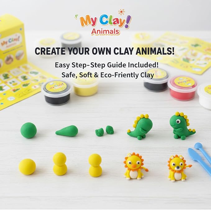 Air Dry Clay Kit, 5 Packs Modeling Clay Animals Kit - Image 4