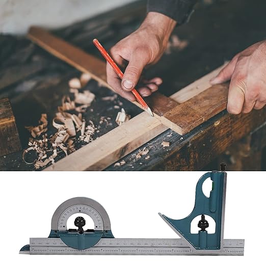 1x Stainless Steel Universal Bevel Set Multi-Functional 180 Degree Angle Combination Square Protractor Ruler Set High Measuring Tool