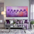 ZESTRILIA Purple Dandelion Canvas Wall Art, Vibrant Floral Oil Painting Print by Unknown