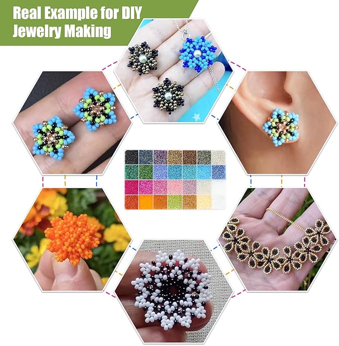 Ybxjges 24000Pcs 2mm Glass Seed Beads Kit, - Image 6