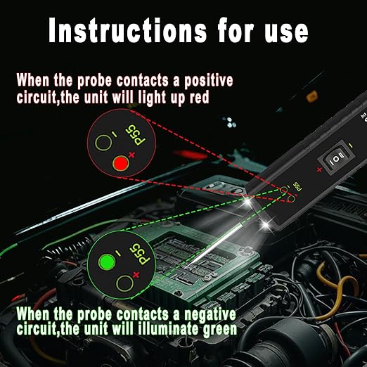 Power Circuit Probe Tester 12V-24V DC Test Light,Car Fuse Tester Tool Short Circuit Located,Auto Electrical Tester Kit Component Polarity Identify with Overload Protection,P55 Auto Test Probe