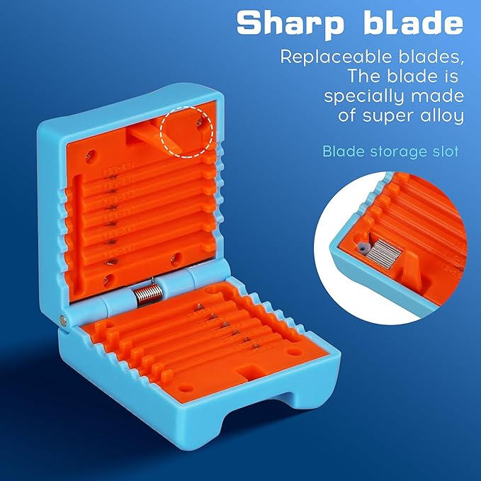 A-1233 Tube Stripper Stripping range 1.2-3.3mm Replaceable blade Cable Tube Slitter Fiber Optic Mid Span Cable Cutting Tool Jacket Tube Slitter Loose Tube Buffer with 12pcs spare blade