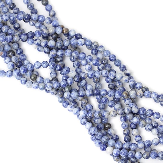 60PCS 6mm Natural Blue White Sodalite Gemstone Round Loose Beads - Image 4