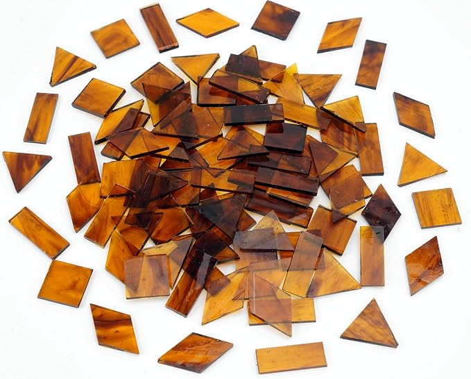 200g Transparent Mosaic Glass Tiles, Large Cathedral Stained Glass Tiles - Image 5