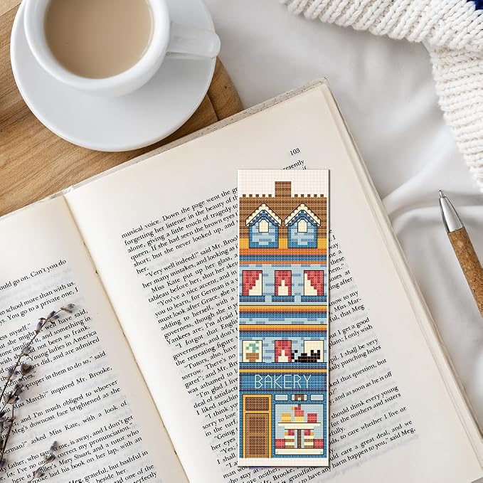 FREEBLOSS 6 Set Cross Stitch Bookmark Kit Stamped Cross Stitch Kit Street View - Image 7