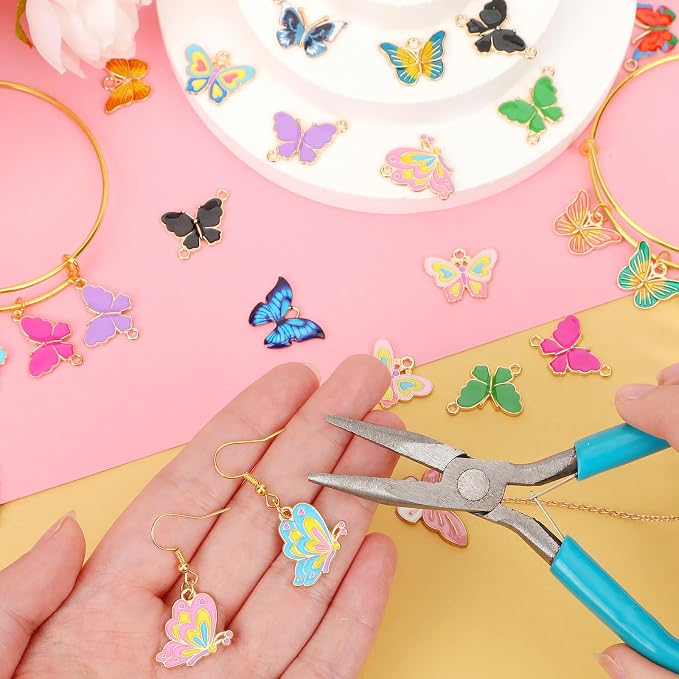 MARFOREVER 40Pcs/20 Pairs Butterfly Charms, Mixed Butterflies Charms - Image 6