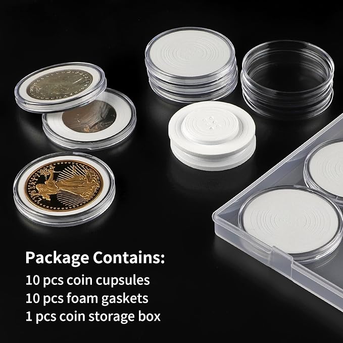 10PCS Clear Coin Capsules, Coin Holders - Image 5