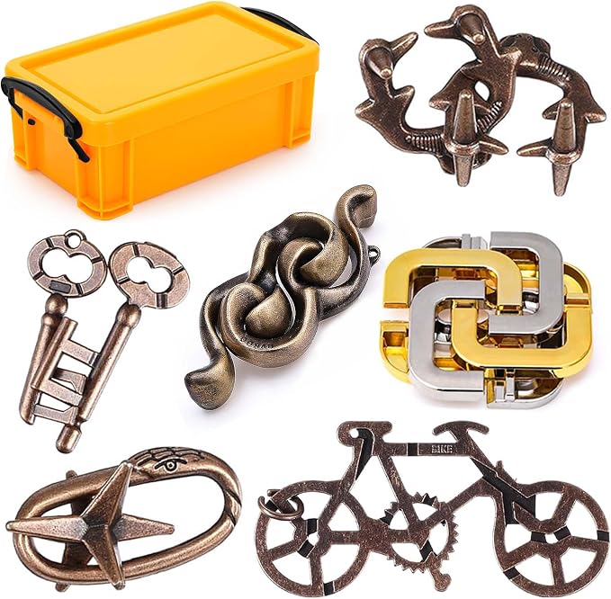 6 PCS Metal Brain Teaser Puzzles by KakeDuJa