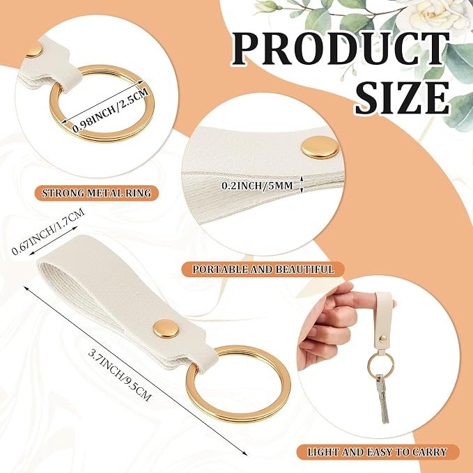 Wavyknot 100 Pcs PU Leather Keychain Blanks Bulk Laser Engraving Blanks - Image 2