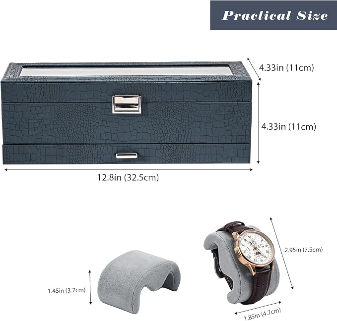 ProCase Watch Box, 6 Slot Watches Display Case - Image 7