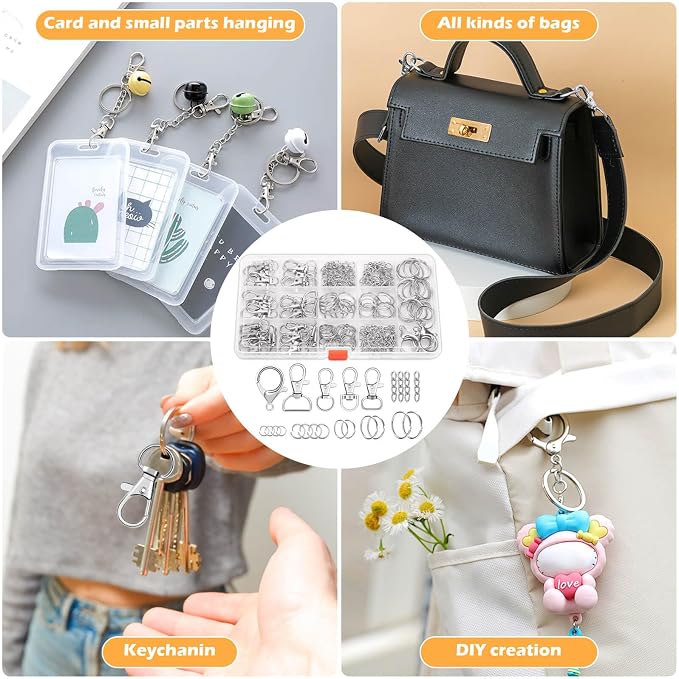 PAXCOO 300PCS Keychain Making Kit, Keychain Craft Supplies Including Key Chain - Image 5