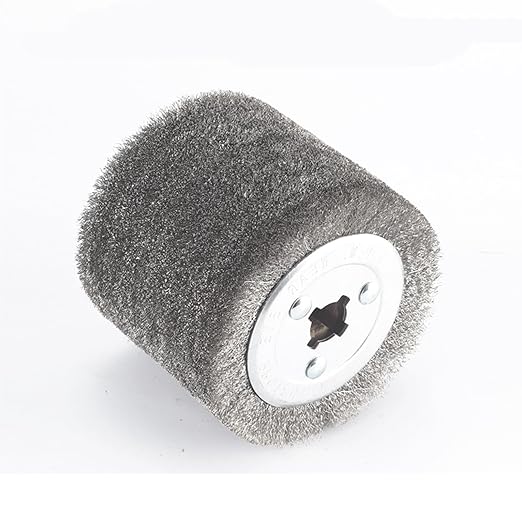 KISEKI 4.7" x 4" Stainless Steel Wire Brush (0.2 mm Wire) Drum, Surface Conditioning Tool, Compatible with Angle Grinder, Die Grinder