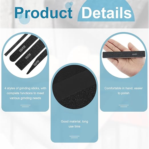 Honoson 60 Pcs Sanding Sticks for Plastic Models Set Include 30 Polishing - Image 6