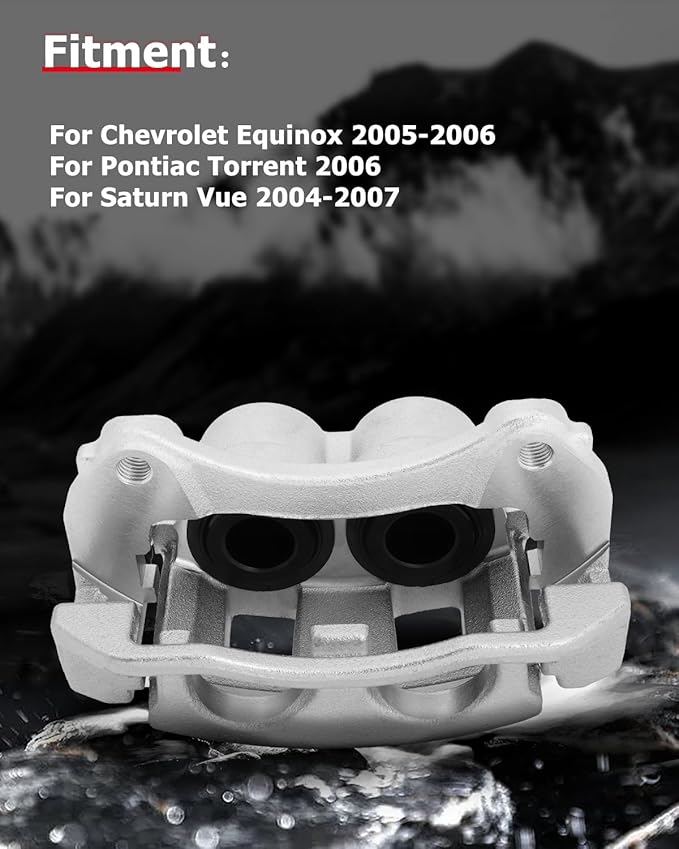 cciyu Front Left Brake Caliper Assembly w/Bracket 18B4950 For Chevy For Equinox 2005-2006,For Pontiac For Torrent 2006,For Saturn For Vue 2004-2007