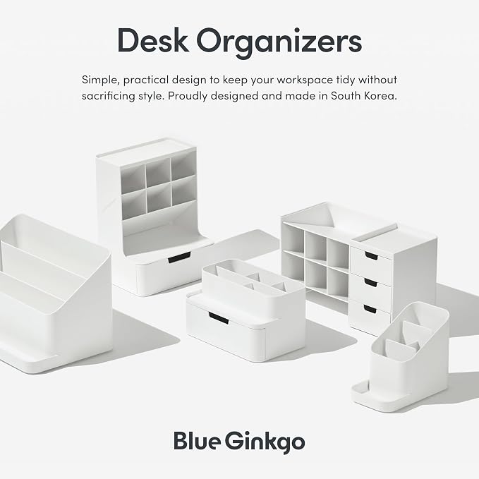 BLUE GINKGO Hive Desk Organizer – Vertical 6-Compartment, Full-drawer Storage – - Image 6