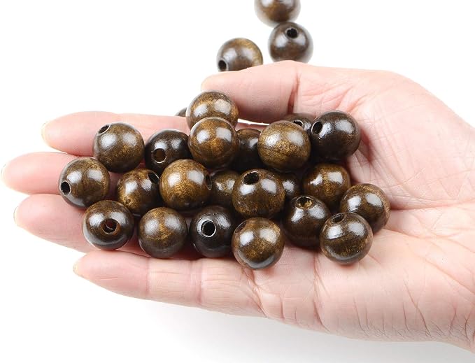 AD Beads Large Hole Wood Spacer Wooden Jewelry Making Bracelet Necklace - Image 3