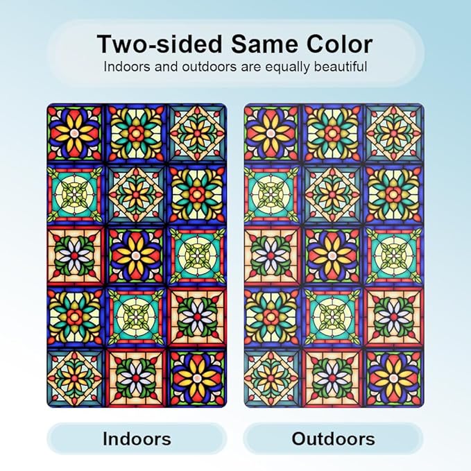 Window UV Protection Privacy Film:Non-Adhesive Static Cling Decorative Window - Image 3