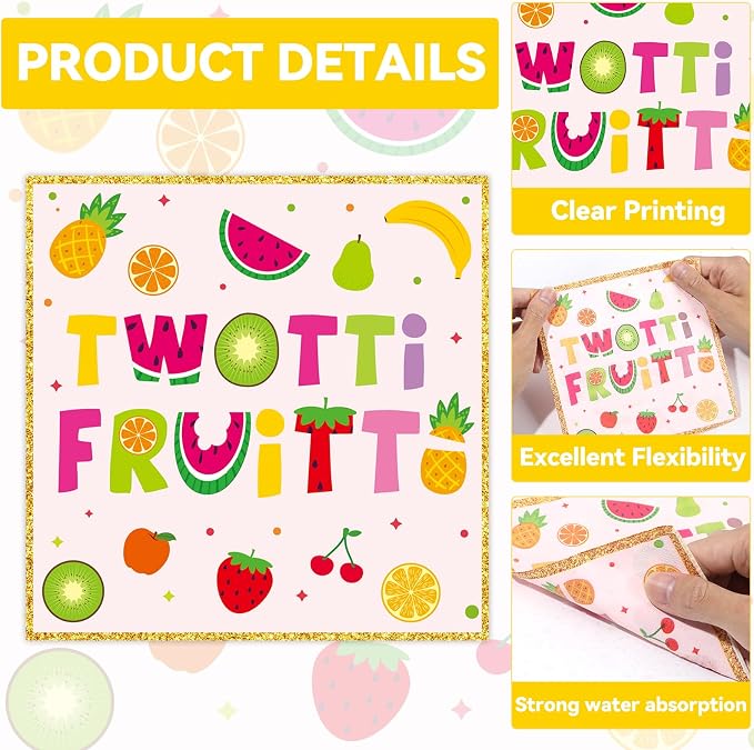 Qyeahkj 48Pcs Twotti Frutti Paper Plates and Napkins Summer Fruit 2nd Birthday - Image 4