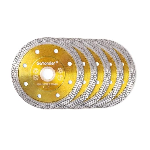 GoYonder 4 Inch Diamond Saw Blade,Super Thin Diamond Saw Blade for Cutting Ceramic Porcelain Tile Granite Marble Suitable for Angle Grinders with 7/8" or 5/8" Arbor 5 PCS