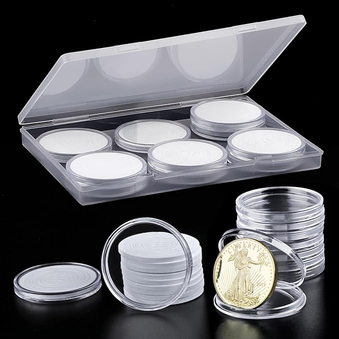 10PCS Clear Coin Capsules, Coin Holders by COIDEA