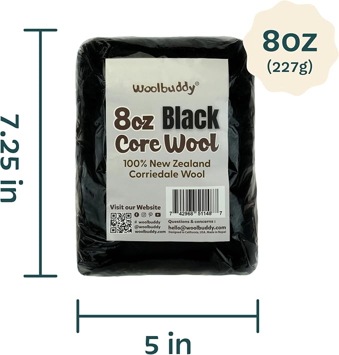 Woolbuddy Core Wool 8oz for Needle Felting, Handmade Wool Roving for Needle - Image 5