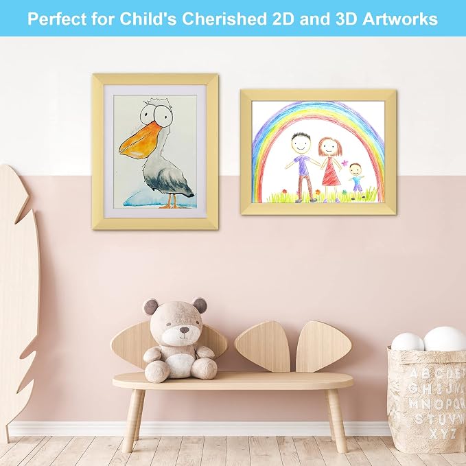 Kids Art Frames, 11x14 Front Opening Kids Artwork Frames Changeable, Holds 50 - Image 6