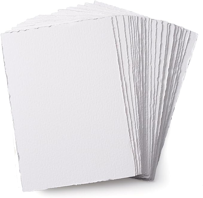 Deckle Edge Watercolor Paper, 100% Cotton, 140 LB, 300 g/m², 30 Sheets | Cold by tumuarta