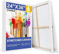 FUMILE Canvas for Painting 24x36, 6 Pack Large Stretched Canvas for by FUMILE