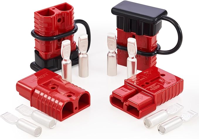 ORION MOTOR TECH Wire Connector 4 Pack, 175A Wire Harness Plug Kit for 2 Gauge Cables, 12V to 36V Battery Quick Connect Disconnect Set for Car Bike ATV Winches Lifts Motors More, Set of 4, Red