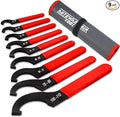 9Pcs Coilover Spanner Wrench Set, Adjustable Shock Wrench Universal Carbon Steel Spanners for Most Coil Over Shock Adjustments