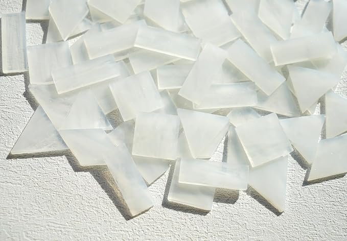 Large Textrued Transparent Glass Mosaic Tiles, 200g Pre-Cut Mosaic Glass Tiles - Image 3