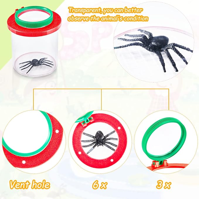 Skylety 4 Pcs Insert Bug Viewer Magnifier Backyard Explorer Bug Catcher Kit - Image 3
