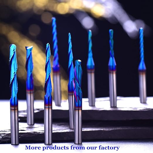 O Single Flute Upcut Spiral End Mill CNC Router Bit with NACO Coating for Plastic Cutting with Mirror Finish (1, 1/16 D x 1/4 CH x 1/4 SHK x 2L) UT116