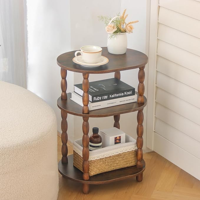 MaxSmeo Side Table with Charging Station, 3-Tier Small End Table with USB Ports - Image 2