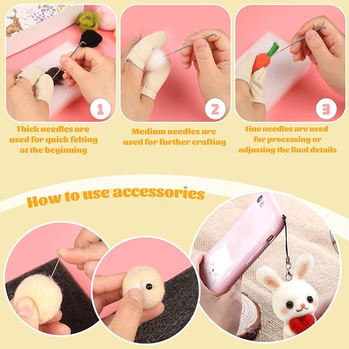 ZXIIXZ 100g Felting Wool Needle Felting Kit - Image 5