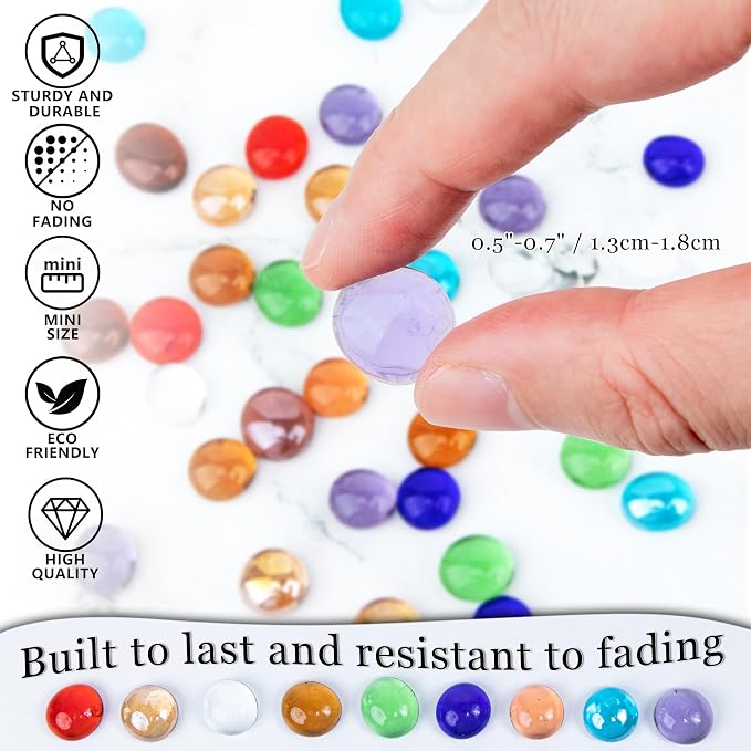Meschett 50PCS Mini Glass Gems - Image 5