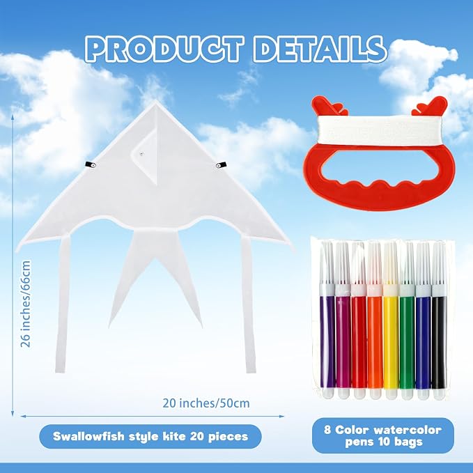 Honoson 20 Pieces DIY Blank Kite - Image 2