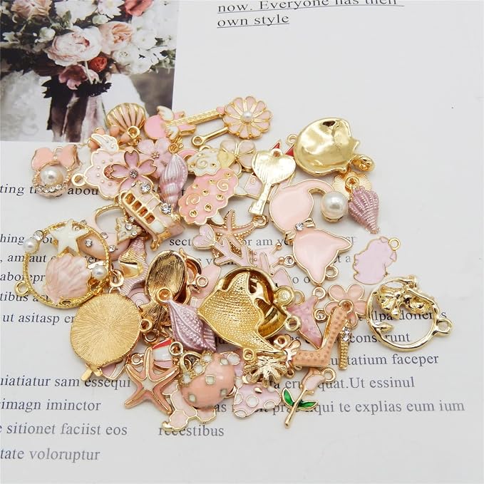 30pcs Mixed Enamel Charms Pendants - Image 5