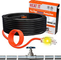 HEATIT Heat Tape for Water Pipes Heating Cable with Thermostat for Metal And Plastic Home Pipe, Electric Pipe Heating Trace System 10 Feet