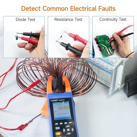 OWON Digital Clamp Meter with 2.8-inch IPS LCD Display, AC/DC Oscilloscope Function 3 in 1, 20000 Count True RMS Auto-ranging Current Meter, Bluetooth Current Meter and Oscilloscope