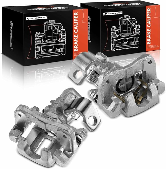 A-Premium Disc Brake Caliper Assembly with Bracket Compatible with Select Honda and Acura Models - Civic 2006-2015, CSX 2006-2011, ILX 2013-2018 - Rear Driver and Passenger Side, 2-PC