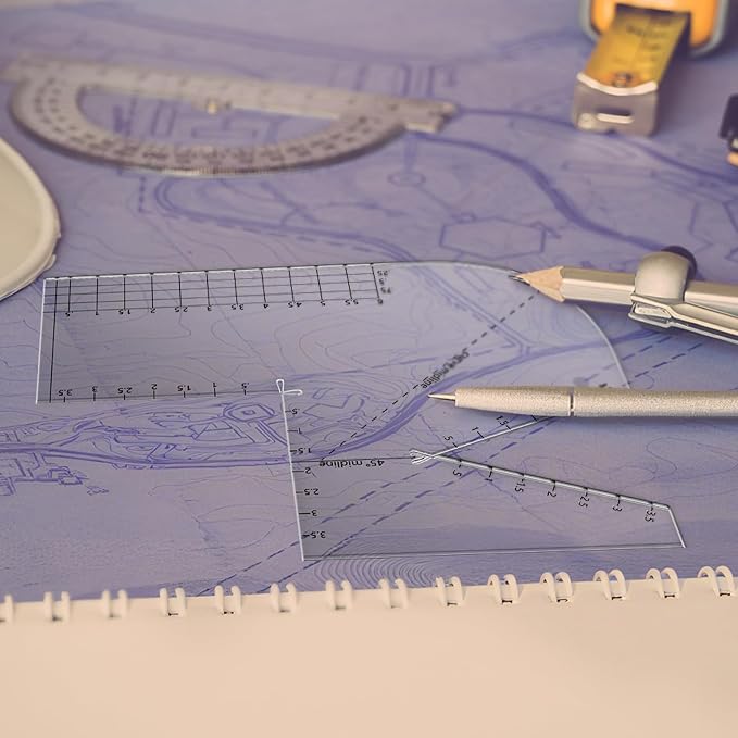 Copkim 2 Pack Boxed Bag Making Template Acrylic Template Patchwork Ruler Sewing - Image 4