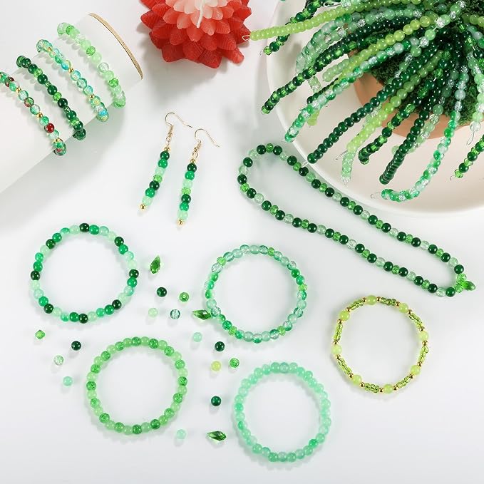 Funtopia 1600pcs Green Glass Beads - Image 4
